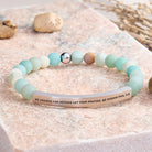 FuAttract Be Anxious For Nothing Let Your Prayers Be Known Phil 4:6 Tube Bead Bracelet - Matt Amazonite - Silver - image 14