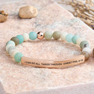 FuAttract I Can Do All Things Through Christ Phil 4:13 Tube Bead Bracelet - Matt Amazonite - Rose Gold - image 0