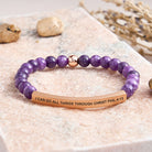 FuAttract I Can Do All Things Through Christ Phil 4:13 Tube Bead Bracelet - Amethyst - Rose Gold - image 21