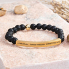 FuAttract I Can Do All Things Through Christ Phil 4:13 Tube Bead Bracelet - Lava Rock - Gold - image 35