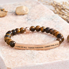 FuAttract I Can Do All Things Through Christ Phil 4:13 Tube Bead Bracelet - Tiger's Eye - Rose Gold - image 40