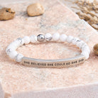 FuAttract She Believed She Could So She Did Tube Bead Bracelet - White Turquoise - Silver - image 29