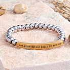 FuAttract She Believed She Could So She Did Tube Bead Bracelet - Hematite - Gold - image 38