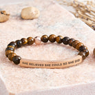 FuAttract She Believed She Could So She Did Tube Bead Bracelet - Tiger's Eye - Rose Gold - image 39