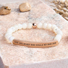 FuAttract She Believed She Could So She Did Tube Bead Bracelet - Moonstone - Rose Gold - image 46