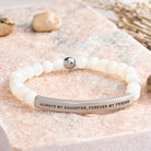 FuAttract Always My Daughter Forever My Friend Tube Bead Bracelet - Moonstone - Silver - image 47