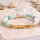 FuAttract Always My Daughter Forever My Friend Tube Bead Bracelet - Matt Amazonite - Gold - image 11