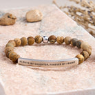 FuAttract Always My Daughter Forever My Friend Tube Bead Bracelet - Picture Jasper - Silver - image 44