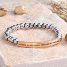 FuAttract Always My Daughter Forever My Friend Tube Bead Bracelet - Hematite - Rose Gold - image 36