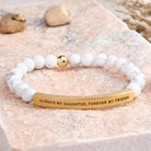 FuAttract Always My Daughter Forever My Friend Tube Bead Bracelet - White Turquoise - Gold - image 30