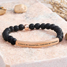 FuAttract Always My Daughter Forever My Friend Tube Bead Bracelet - Lava Rock - Rose Gold - image 32