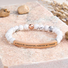 FuAttract Always My Daughter Forever My Friend Tube Bead Bracelet - White Turquoise - Rose Gold - image 28