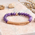 FuAttract Always My Daughter Forever My Friend Tube Bead Bracelet - Amethyst - Rose Gold - image 20