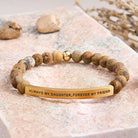 FuAttract Always My Daughter Forever My Friend Tube Bead Bracelet - Picture Jasper - Gold - image 45
