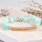 FuAttract Always My Sister Forever My Friend Tube Bead Bracelet - Amazonite - Rose Gold - image 6