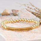 FuAttract Always My Sister Forever My Friend Tube Bead Bracelet - Stainless Steel - Gold - image 26