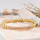 FuAttract Always My Sister Forever My Friend Tube Bead Bracelet - Stainless Steel - Rose Gold - image 24