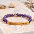 FuAttract Always My Sister Forever My Friend Tube Bead Bracelet - Amethyst - Gold - image 22