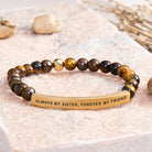 FuAttract Always My Sister Forever My Friend Tube Bead Bracelet - Tiger's Eye - Gold - image 41