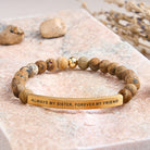 FuAttract Always My Sister Forever My Friend Tube Bead Bracelet - Picture Jasper - Gold - image 45