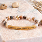 FuAttract Always My Sister Forever My Friend Tube Bead Bracelet - Bamboo Leaf Agate - Gold - image 19