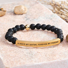 FuAttract Always My Sister Forever My Friend Tube Bead Bracelet - Lava Rock - Gold - image 34