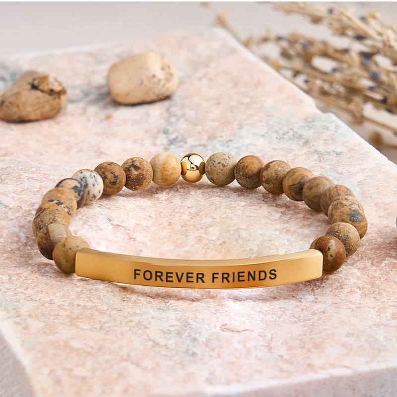 FuAttract Forever Friends Tube Bead Bracelet - Picture Jasper - Gold - image 45