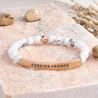 FuAttract Forever Friends Tube Bead Bracelet - White Turquoise - Rose Gold - image 28