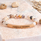 FuAttract Forever Friends Tube Bead Bracelet - Bamboo Leaf Agate - Rose Gold - image 0