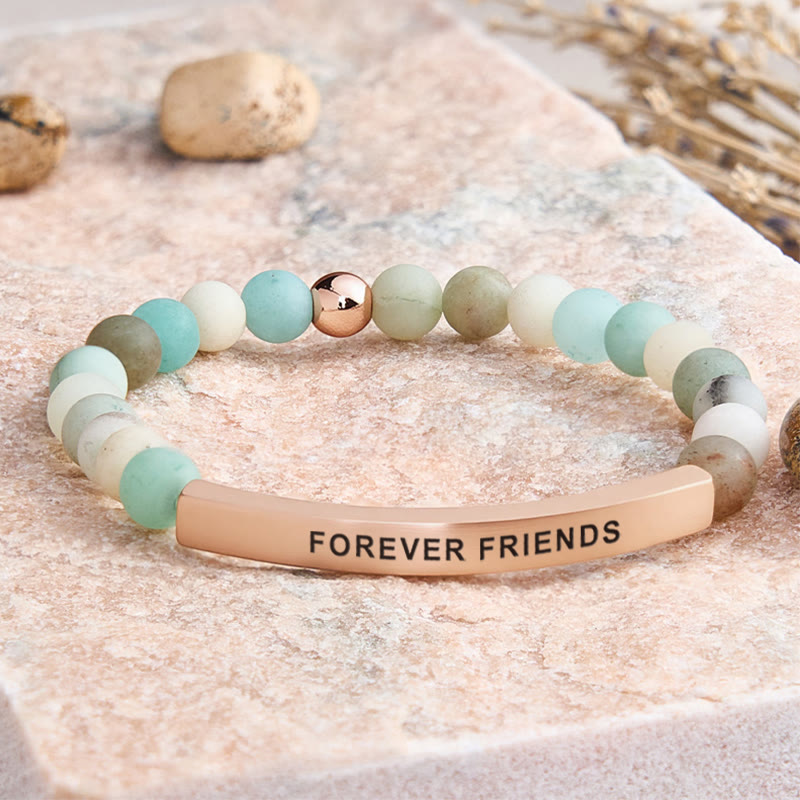 FuAttract Forever Friends Tube Bead Bracelet - Matt Amazonite - Rose Gold - image 12