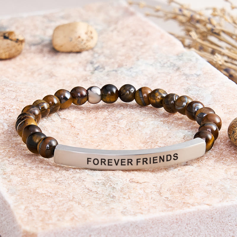 FuAttract Forever Friends Tube Bead Bracelet - Tiger's Eye - Silver - image 40