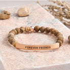 FuAttract Forever Friends Tube Bead Bracelet - Picture Jasper - Rose Gold - image 43