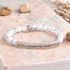FuAttract Be Still And Know That I Am God Psalm 46:10 Tube Bead Bracelet - White Turquoise - Silver - image 33