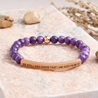FuAttract Be Still And Know That I Am God Psalm 46:10 Tube Bead Bracelet - Amethyst - Rose Gold - image 24