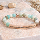 FuAttract Be Still And Know That I Am God Psalm 46:10 Tube Bead Bracelet - Matt Amazonite - Rose Gold - image 13