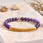 FuAttract I Love You To The Moon And Back Tube Bead Bracelet - Amethyst - Gold - image 26