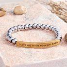 FuAttract I Love You To The Moon And Back Tube Bead Bracelet - Hematite - Gold - image 42