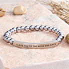 FuAttract I Love You To The Moon And Back Tube Bead Bracelet - Hematite - Silver - image 41