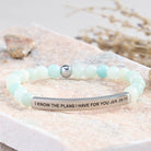 FuAttract I Know The Plans I Have For You Jer. 29:11 Tube Bead Bracelet - Amazonite - Silver - image 11