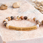 FuAttract I Know The Plans I Have For You Jer. 29:11 Tube Bead Bracelet - Bamboo Leaf Agate - Gold - image 23