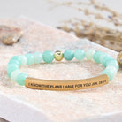 FuAttract I Know The Plans I Have For You Jer. 29:11 Tube Bead Bracelet - Amazonite - Gold - image 12