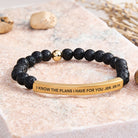 FuAttract I Know The Plans I Have For You Jer. 29:11 Tube Bead Bracelet - Lava Rock - Gold - image 34