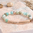 FuAttract I Know The Plans I Have For You Jer. 29:11 Tube Bead Bracelet - Matt Amazonite - Rose Gold - image 13