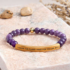 FuAttract I Know The Plans I Have For You Jer. 29:11 Tube Bead Bracelet - Amethyst - Gold - image 26