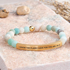 FuAttract I Know The Plans I Have For You Jer. 29:11 Tube Bead Bracelet - Matt Amazonite - Gold - image 15