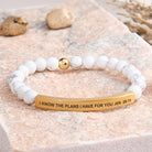 FuAttract I Know The Plans I Have For You Jer. 29:11 Tube Bead Bracelet - White Turquoise - Gold - image 2