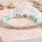 FuAttract Positive Mind - Positive Vibes - Positive Life Tube Bead Bracelet - Matt Amazonite - Rose Gold - image 7