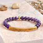 FuAttract Positive Mind - Positive Vibes - Positive Life Tube Bead Bracelet - Amethyst - Gold - image 23