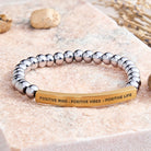 FuAttract Positive Mind - Positive Vibes - Positive Life Tube Bead Bracelet - Hematite - Gold - image 39