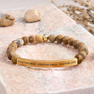 FuAttract Positive Mind - Positive Vibes - Positive Life Tube Bead Bracelet - Picture Jasper - Gold - image 46